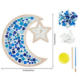WEBEEDY Glass Mosaic Moon and Star Kit, Creativity DIY Mosaic Arts and Crafts Kit for Kids & Adults, Handmade Artwork Kids Gifts Crystal Mosaic WEBEEDY