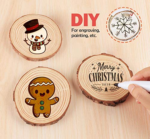 Y YIHANGBEST Unfinished Wood Slices Large Ceterpieces 5.1-5.5 inch,10 Pcs Natural Wood Circles with Bark for Woodlandia Basswood Disk DIY CraftRustic - WoodArtSupply