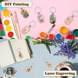 Voittozege 100 Pcs Wooden Keychain Blanks Wood Key Chain Bulk Rounded Square Wooden Blank Keychains Unfinished Blanks Wood Keychains Blank Wooden Key Voittozege