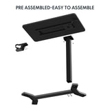 FLEXISPOT Medical Adjustable Overbed Bedside Table with Wheels Pneumatic Mobile Standing Desk Laptop Desk Rolling Computer Cart Movable Overbed Table FLEXISPOT