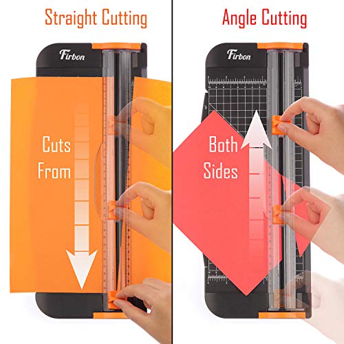 Firbon A4 Paper Cutter 12 Inch Titanium Paper Trimmer Scrapbooking Tool with Automatic Security Safeguard and Side Ruler for Craft Paper, Coupon, - WoodArtSupply