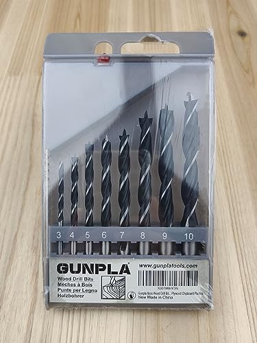 Gunpla 8pcs Wood Drill Bits Set, Carbon Steel Twist Brad Point Drill Bits Woodworking Bore Holes Durable Drilling Tools Kit with Storage Case for - WoodArtSupply