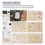 ROKR 3D Wooden Puzzles for Adults Mechanical Clock Kits-Owl Clock, DIY Clock Model Building Kits Educational Brain Teaser Puzzles, DIY ROKR