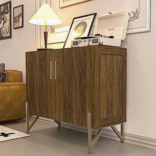 roomfitters 39” Sideboard Buffet Cabinet with Storage, Accent Cabinet with 2 Doors, Modern Mid-Century Credenza, Dark Walnut Furniture for Kitchen, - WoodArtSupply