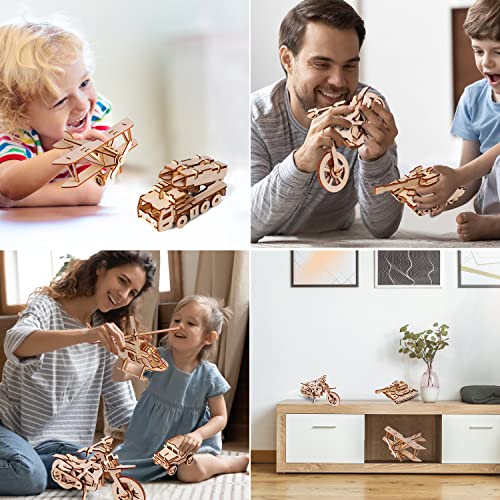 calary 3D Wooden Puzzle Simulation Animal Dinosaur Assembly DIY Model Toy for Kids and Adults,Set of 6 calary