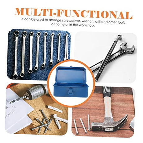 Uonlytech Box Portable Tool Box Mechanic Tool Box Tractor Implements Repairing Tool Box Portable Tool Box with Wheels Tool Chest Metal Tool Case Iron Uonlytech