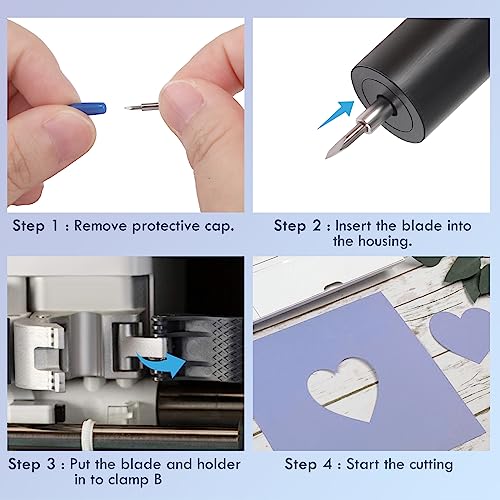 HQMaster Deep Cut Blade and Holder Compatible with Explore 3/Air 2/Air/One/Maker 3/Maker Cutting Machine Replacement Blades for Glitter Vinyl, - WoodArtSupply