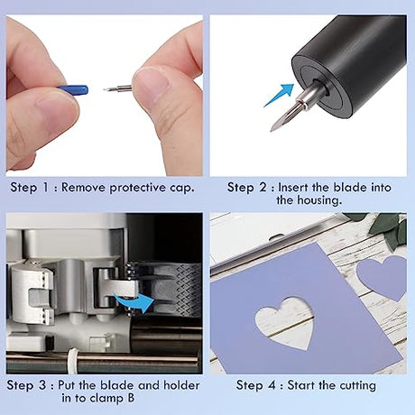 HQMaster Deep Cut Blade and Holder Compatible with Explore 3/Air 2/Air/One/Maker 3/Maker Cutting Machine Replacement Blades for Glitter Vinyl, HQMaster