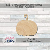 Pumpkin Wood Cutouts for crafts, Laser Cut Wood Shapes 5mm thick Baltic Birch Wood, Multiple Sizes Available Elliefont Styles