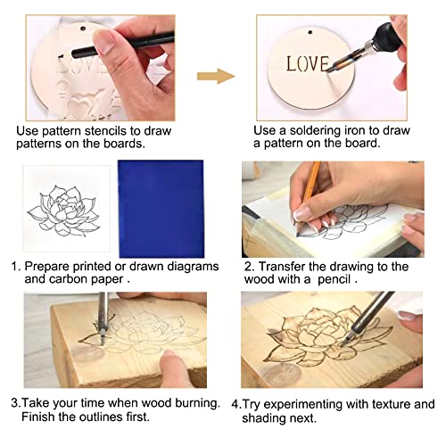 BEZALEL 112Pcs Wood Burning Tips - Pyrography Wood Burning Kit Includes Wood  Burning Tips Only Wood Burning Letters Wood Burning Stencils and Patterns  for Embossing Carving DIY Adults Crafts Beginners
