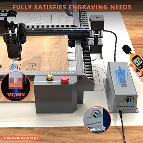 JICCODA Air Assist for Laser Cutter and Engraver,16L/Min Air Output,Laser Air Assist Engraver for Wood and Metal,Air Pump Accessories Air Nozzle for JICCODA