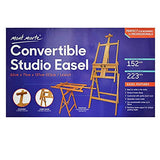 Mont Marte Convertible Studio Easel. Floor Easel Suitable for a Range of Canvas Sizes. Easy Height and Tilt Adjustment. MONT MARTE