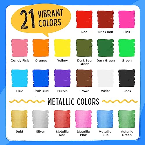 Chalkola Liquid Chalk Markers & Metallic Colors (Pack of 21) - Erasable Chalk Pens for Chalkboard, Blackboard, Window, Bistro, Car Glass, Board - - WoodArtSupply