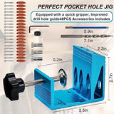 Pocket Hole Jig Kit with 3 Drill Hole Guide Pocket Drill Hole System with 15 Degree Joint Angle Tool Portable Pocket Joinery Screw Kit DIY EUASOO