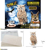 Puzzled 3D Puzzle Owl Wood Craft Construction Model Kit, Fun Unique & Educational DIY Wooden Toy Assemble Model Unfinished Crafting Hobby Puzzle to Puzzled