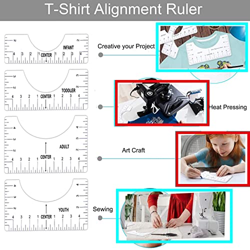 Teflon Sheet for Heat Press T Shirt Teflon Paper Heat Tape for Sublimation Heat Resistant Transfer Tape 1 Set T Shirt Alignment Ruler Guide to Center