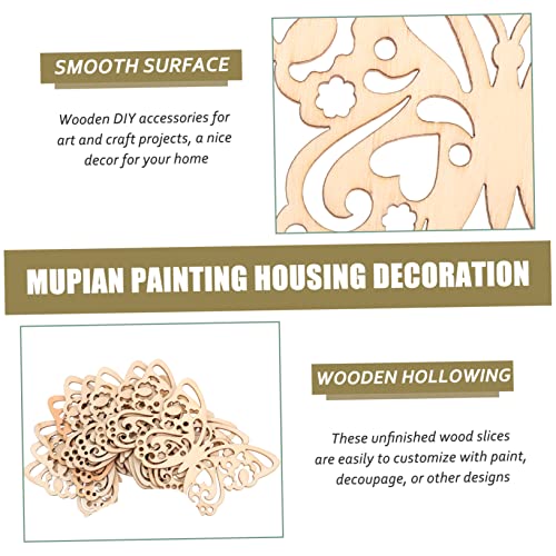 MAGICLULU 50 Sets Chrysanthemum on Blank Wood Chip Craft for Kids Unfinished Wooden Embellishments Unfinished Wooden Cutouts Unfinished Wood Crafts MAGICLULU