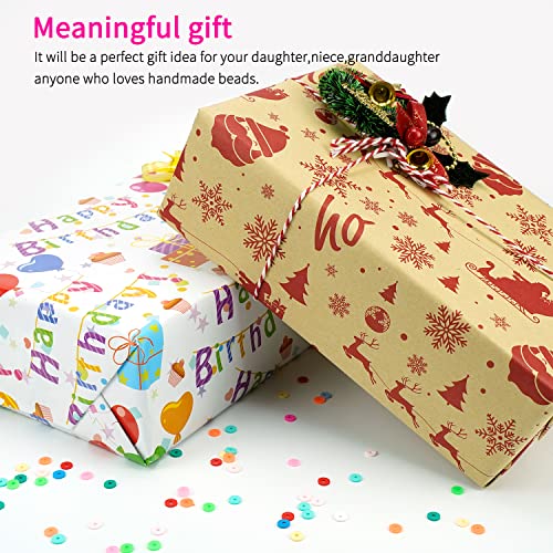 Paodey 20,000 Pcs Clay Beads Bracelet Making Kit, 120 Colors 6 Boxes Polymer Beads Spacer Heishi Beads & Jewelry Kit with Pendant Charms Elastic Paodey