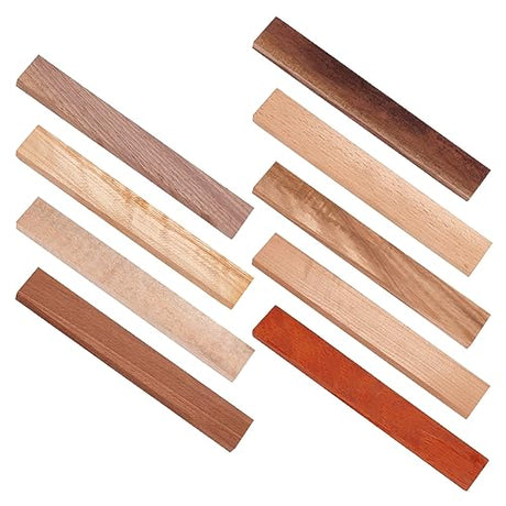 OLYCRAFT 9 Pcs 9 Colors Wood Pen Blanks Exotic Pen Blanks Kit Padauk Cherry Wood Black Walnut Maple Bench Rectangle Turning-Pen Blanks Unfinished OLYCRAFT