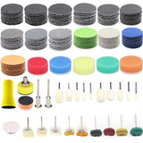 160Pcs 1inch Sanding Discs Hook and Loop 60 to 10000 Wet Dry Sandpaper with 1/8" Shank Backing Pad,Hand Sanding Block,Sponges Polishing Pads and CTPICXM