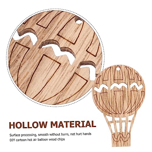 COHEALI 30pcs Hot Air Balloon Wooden Shape Ornament Crafts Hanging Bulk Wooden Lion Cut Outs Unfinished Wood Shapes Unfinished Woods Chips Wooden COHEALI