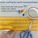 EDSRDRUS 3 Rolls Ruler Tape 1/2, 1, 1-1/2 Inch Repeating 12inch No Gap Color Imprint, No Residue Masking Tape Measure for Painting, Woodworking, EDSRDRUS