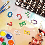 270 Pieces 1 Inch Wood Alphabet Letters Wooden Numbers Mini Blank Wood Symbols Unfinished Wood Heart Star Paw with Rustic Storage Tray for Home Decor Cregugua