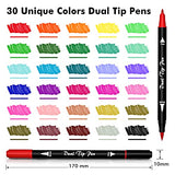 Shuttle Art Dual Tip Brush Pens Art Markers, 30 Colors Dual Tip Calligraphy Pens Fine and Brush Dual Tip Markers Set Perfect for Kids Adult Artist Shuttle Art