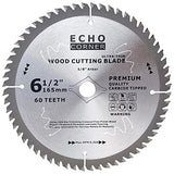 Echo Corner 6-1/2 inch Circular Saw Blade for Wood Cutting, Fast Fine Cut Fine Finish Framing Trimming Crosscut Wood Laminate Veneered Plywood MDF, Echo Corner