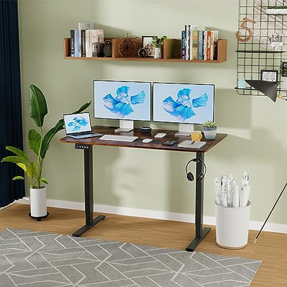 PayLessHere 48 Adjustable Height Standing Desk Computer Desk with Large Space and Headphone Holder Office Desk with Electric Lifting and 2 Memory - WoodArtSupply