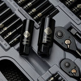 STANLEY Mechanics Tool Set, SAE, 1/4 in. & 3/8 in Drive, 69 Piece, Black Chrome (92-824) Stanley