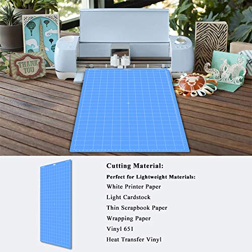 EVISWIY 4PCS 12x24 Mats for Cricut Maker 3/Maker Explore Air 2/Air/One with 5 PCS Blades StandardGrip/LightGrip/StrongGrip/FrabricGrip Multiple Green EVISWIY