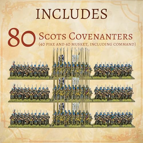 Wargames Delivered Pike & Shotte Epic Battles Scale Scots Covenanters Battalia, 3 Plastic Scots, Scots Lancers, Mounted, Dismounted Scots Dragoons, Wargames Delivered