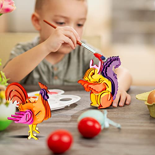 calary 3D Wooden Puzzle Simulation Animal Dinosaur Assembly DIY Model Toy for Kids and Adults,Set of 6 calary