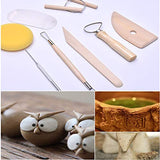 8pcs Ceramic Clay Tools Set, Pottery & Polymer Clay Tools Kits, Wooden Sculpting Clay Tools Combinations for Pottery Modeling, Smoothing. WedFeir