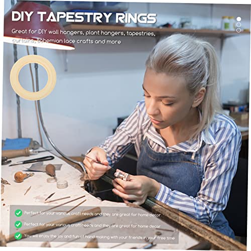 COHEALI 30pcs Handmade Wooden Ring Unfinished Smooth Wooden Ring Floral Hoop Ring Dream Catcher DIY Wood Circles for Craft Macrame Hoop Unfinished COHEALI