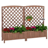 Aivituvin Planter with Trellis Raised Garden Bed Large Garden Box Outdoor for Flower Standing Vertical Lattice Panels for Vine Aivituvin