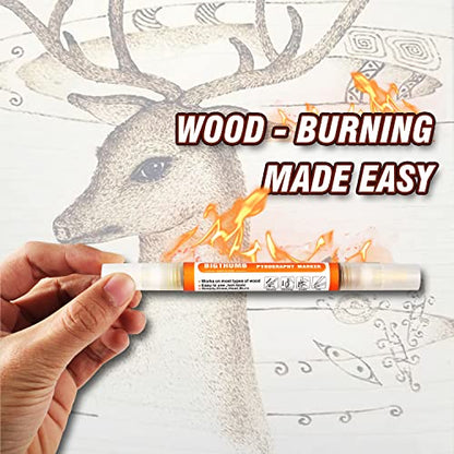 2 pcs Wood Burning Pen Marker, Wood Scorch Pen Marker - Heat Sensitive Marker for Wood and Crafts - 2 in 1 with Oblique Tip and Bullet Tip and - WoodArtSupply