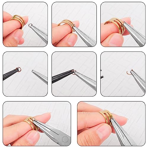 3Pcs Jewelry Pliers Jewelry Making Pliers Tools Kit with Needle Nose Pliers/Round Nose Pliers/Chain Nose Pliers Wire Cutters for Wire Wrapping URSKYTOUS