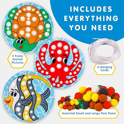 NATIONAL GEOGRAPHIC Kids Pom Poms Arts and Crafts Kit - Pom Pom Animals Toddler Craft Kit, Preschool Art, Toddler Crafts Ages 3-5, Crafts for - WoodArtSupply