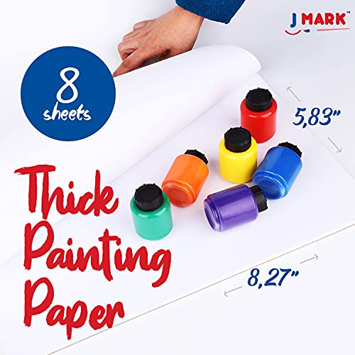 J MARK Complete Toddler Painting Set – Includes Washable Toddler Paint, Art Smock, Toddler Painting Paper, Brushes, Brushes, Toddler Art Set Painting J MARK
