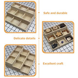 Zerodeko Organizer Tray Wooden Divided Boxes 9 Compartment Drawer Organizer Jewelry Storage Tray Earring Necklace Organizer Sundries Storage Holder Zerodeko