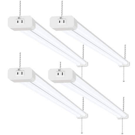 hykolity 4 Pack 4FT LED Shop Light, Linkable Utility Shop Lights, 42W, 5000K Daylight White Shop Light for Garages, Workshops,Hanging or FlushMount, hykolity