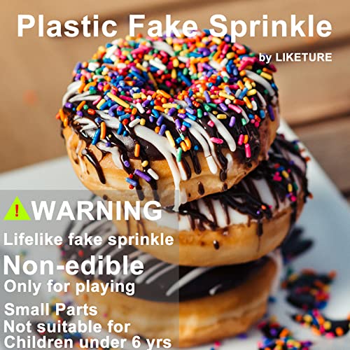 LIKETURE Fake Sprinkles 12 Jars 180g Polymer Clay Sprinkles Fake Candy Sprinkles Faux Sprinkle for Resin Slime Craft Plastic Sprinkle Nail Art Phone LIKETURE