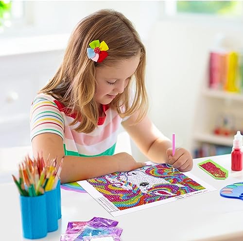 5D Diamond Painting Kits for Kids, Diamond Painting Kits Animals with Wooden Frame, Horse Diamond Painting Kits for Beginners, Girls, Adults, DIY