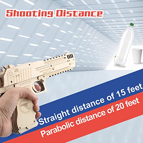 3D Wooden Puzzles, Desert Eagle Wood Gun Rubber Band Pistol Toys Machinery Model Best Gift Puzzle for Adults and Child VJOALIN