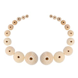 Healifty 100pcs Wooden Jewelry Beads Natural Round Wood Beads Wood Jewelry Beads Unfinished Spacer Beads Unfinished Wood Beads Color Round Loose Healifty