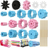 Epoxy Glitter Pen Turner Attachment, 6Pcs Epoxy Pen Adapter for Tumbler Turner 3/4" PVC Pipe with 24 Dowels, 24 Sleeves and 24 Plugs, Epoxy Cup Openfly