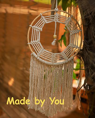 Mandala Life ART DIY Beginners Macrame Dream Catcher Kit - Set of 3 Wooden Rings Rope and Beads - Make Your Own Bohemian Wall Hanging -Hobby - WoodArtSupply