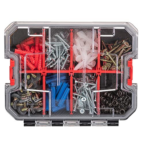 CRAFTSMAN VERSASTACK Storage Organizer, Small Parts Organizer, 8 Compartments, Lid Includes Secure Latch (CMST17827) - WoodArtSupply